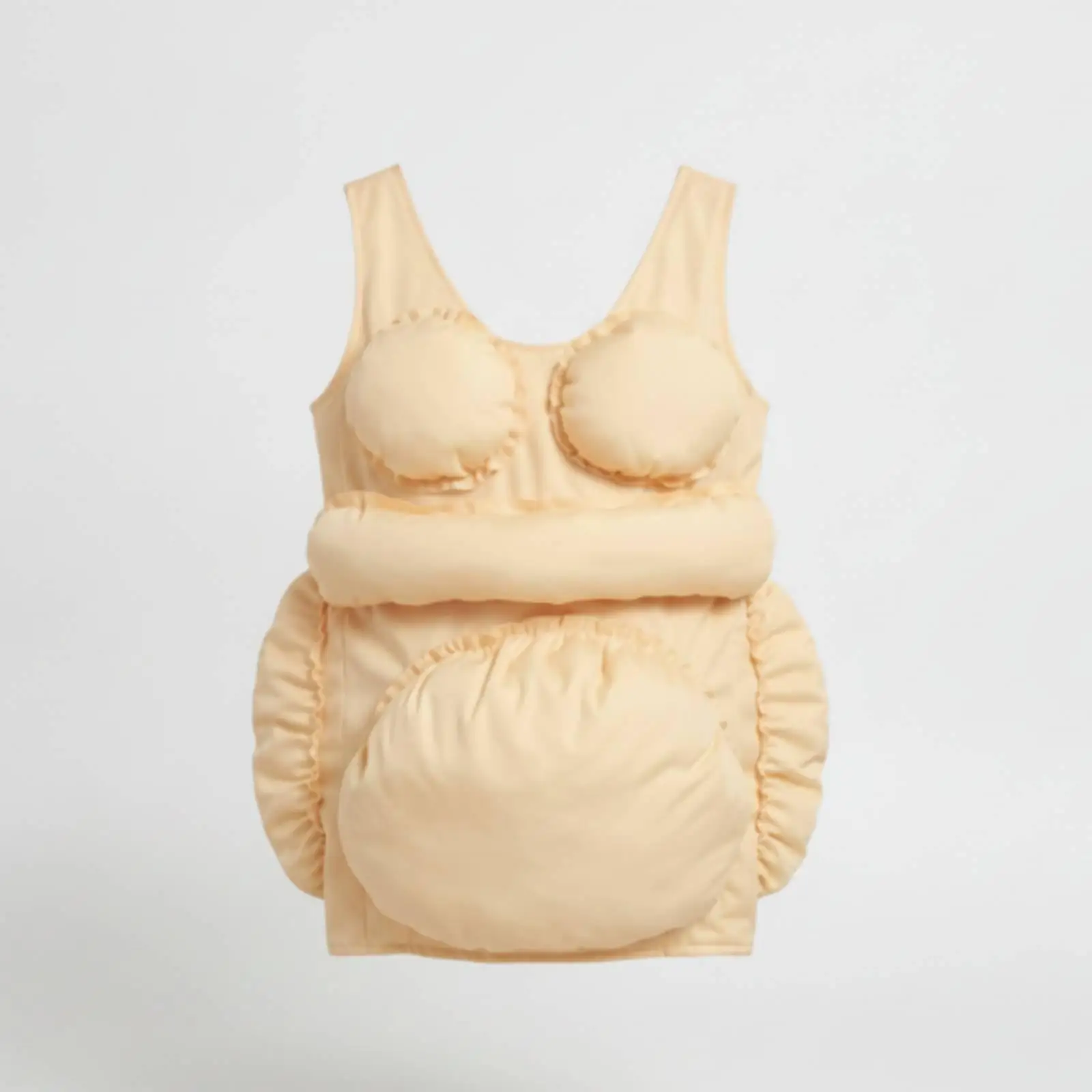 Costume with Padded Midsection Sleeveless Padded Cosplay Suit Halter-Style Fake Belly Suit for Cosplayers, Actors, Halloween,
