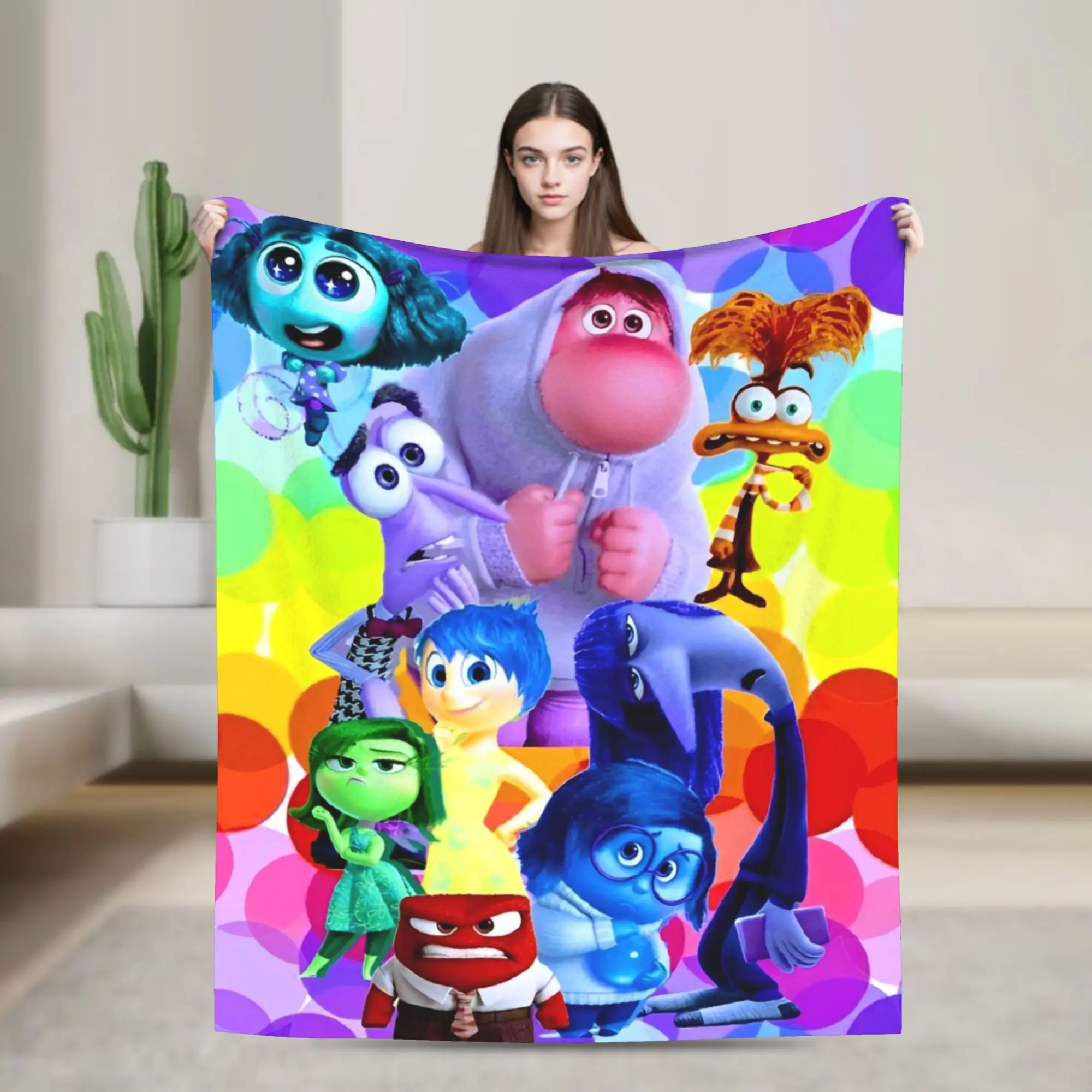 Inside Out Wool Blanket Cartoon Action Comedy Funny Throw Blankets for  Sofa Bedding Lounge 125*100cm Rug Piece,