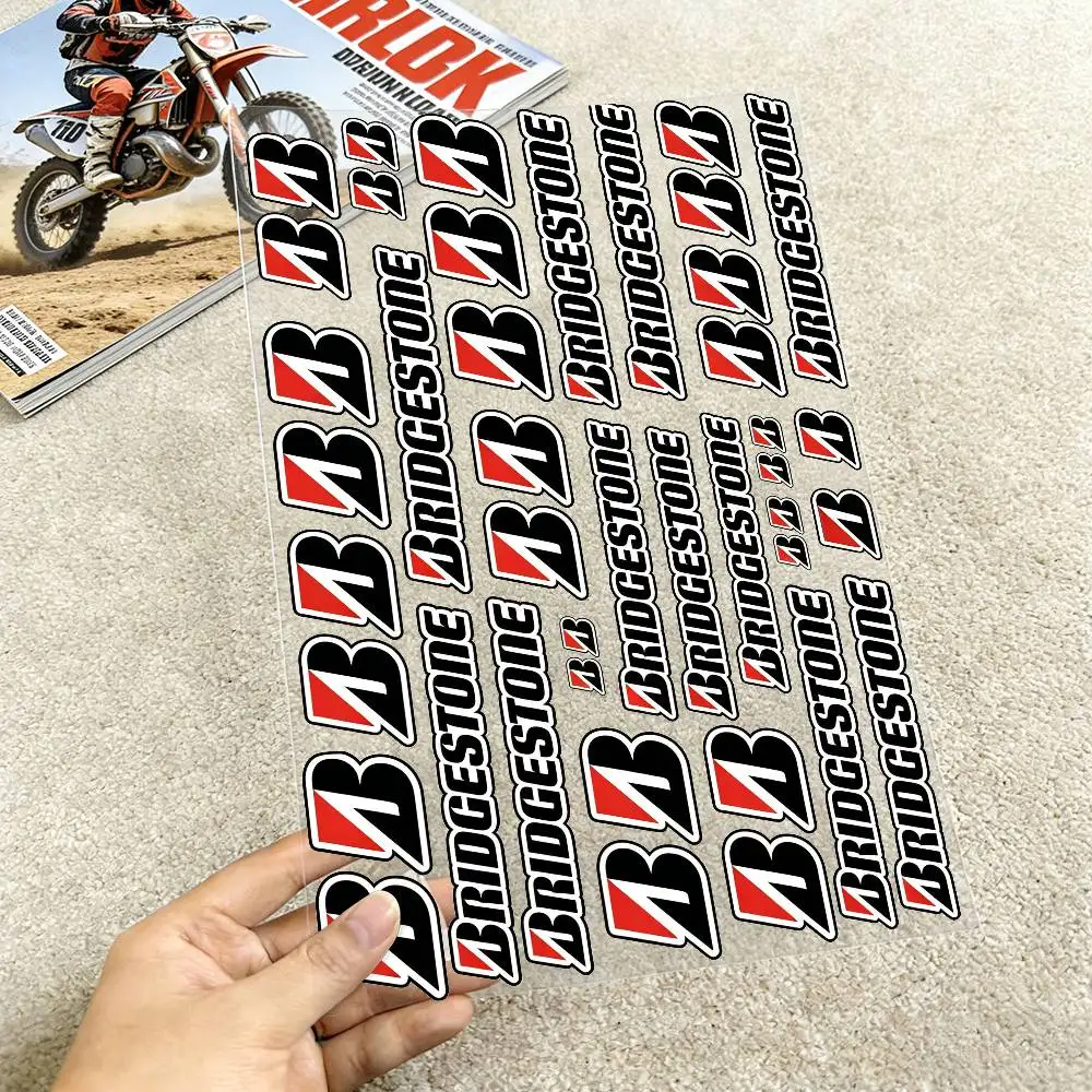 Pegatinas reflectantes para motocicleta Bridgestone, con láser de moda, advertencia de seguridad 3M para la noche en la oscuridad, para cascos de scooter