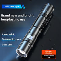 Portable LED Flashlight Telescopic Zoom Mini Torch Rechargable Super Bright Handlights Outdoor Waterproof Fishing Lantern Lamp