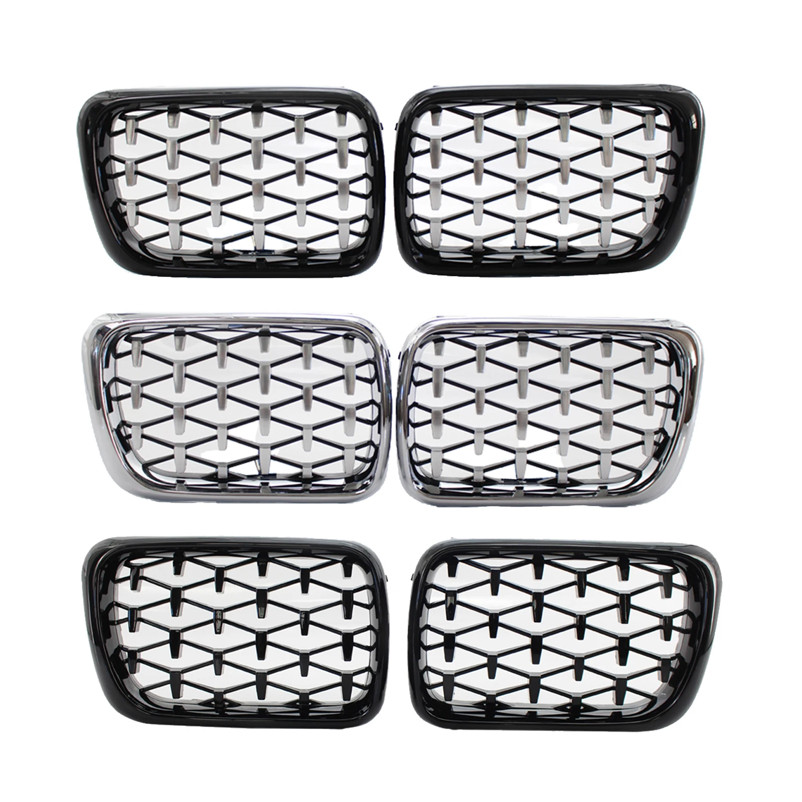 1Pair Car Front Kidney Grill Replacement for  E36 3 Series 1997 1998 1999