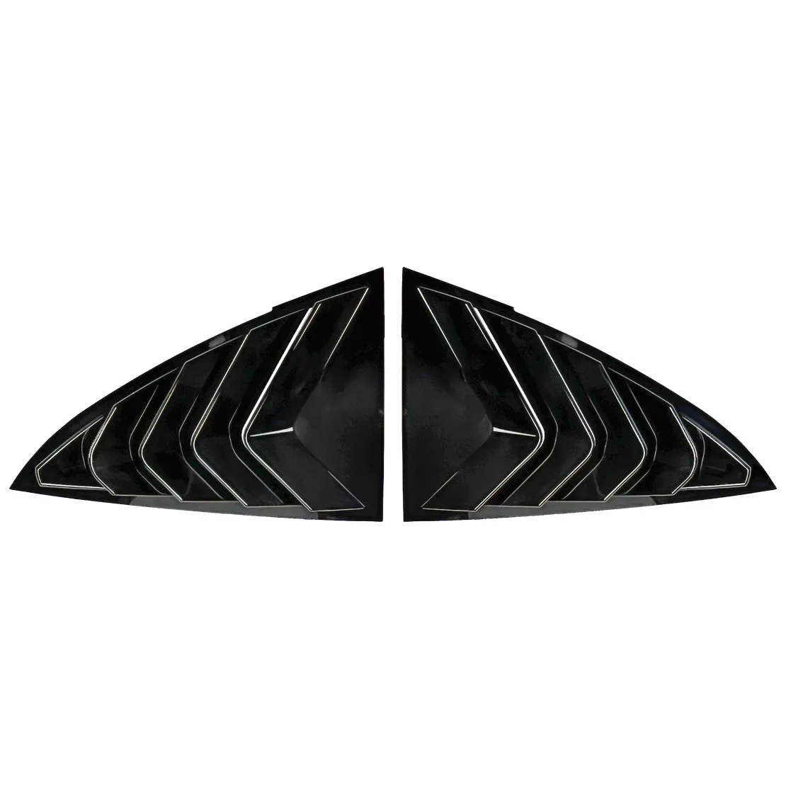 1 Pair Gloss Black Side Vent Rear Window Scoop Louver Cover Trim ABS Plastic Fit For Tesla Model 3 2017 2018 2019 2020 2021-2026