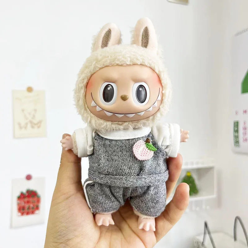 

17cm Labubu Doll Clothes Sweatshirt Preppy Suit Hoodies Doll Accessories Cute Clothes Fashion Korea Kpop Exo Labubu Outfit