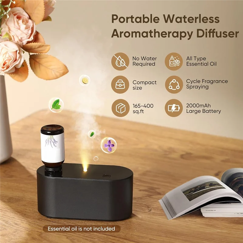 Waterless Diffuser For Essential Oil Nebulizer,Mini Scent Air Machine, Aromatherapy Atomizing Diffuser