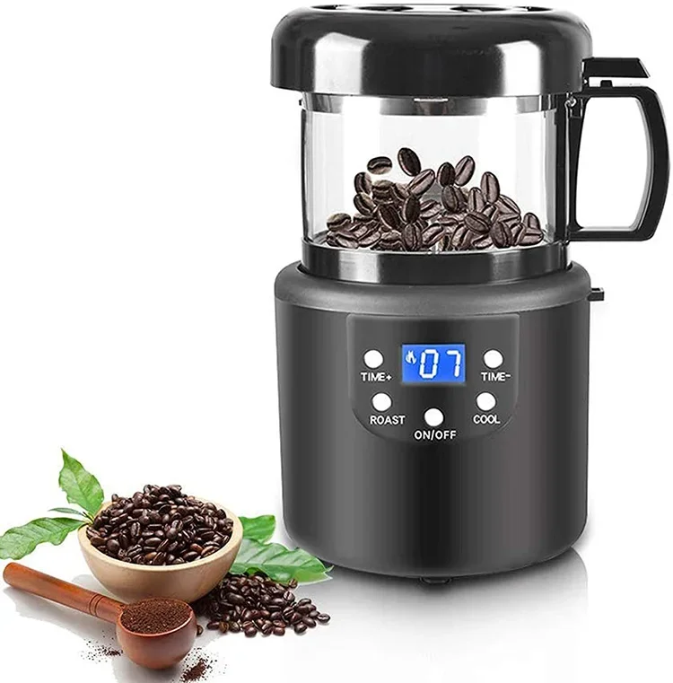 2 IN 1 Automatic Hot Air Coffee Bean Roasting Cooling Machine 80g Electric Coffee Roasters Coffee Bean Cooler with LED Display