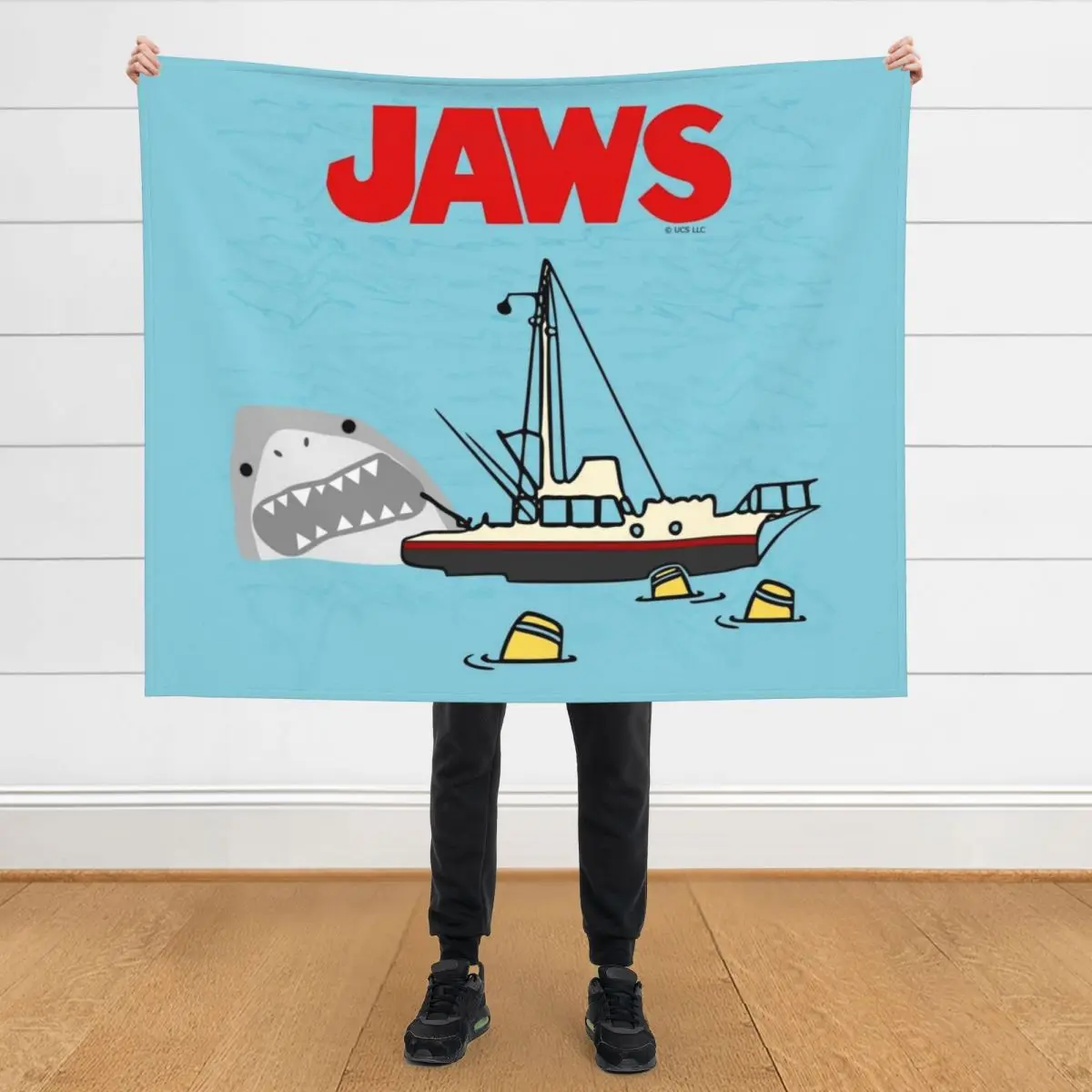 

Jaws Movie Fan Art , Shark Beside Boat , Gonna Need A Bigger Boat Throw Blanket Polar Luxury Designer Blankets For Baby Blankets