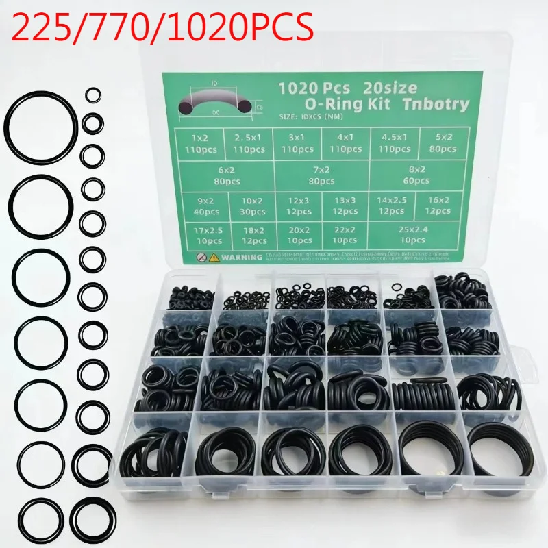 Rubber O Ring Set Gaskets Seal Nitrile Rubber Bands High Pressure O-Rings Repair Kit Sealing Elastic Band O Rubber Ring Set