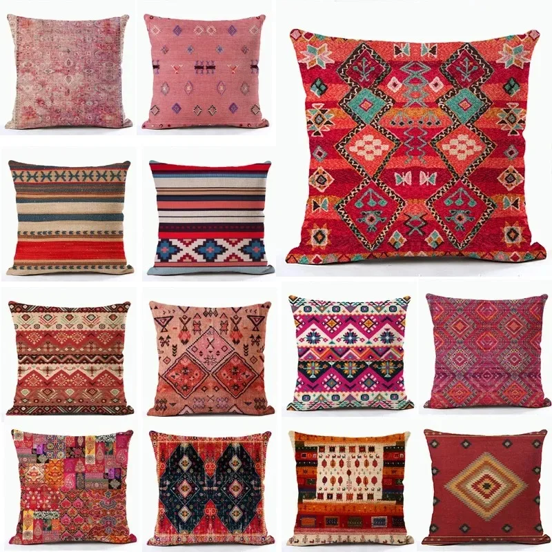 National Bohemian pattern Double-sided Printed pillow cover Short plush Suitable living rooms bedrooms sofas throw cushion cover