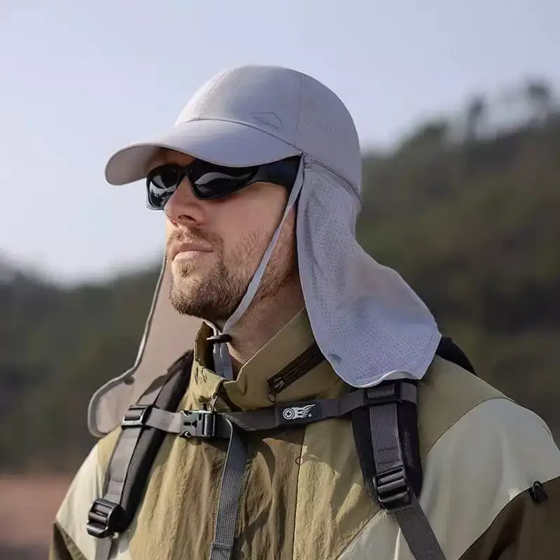 Quick-dry Sun Hats for Men Women Detachable Shawl Neck Protection Adult Baseball Cap Outdoor Spring Summer Hat for Teenagers