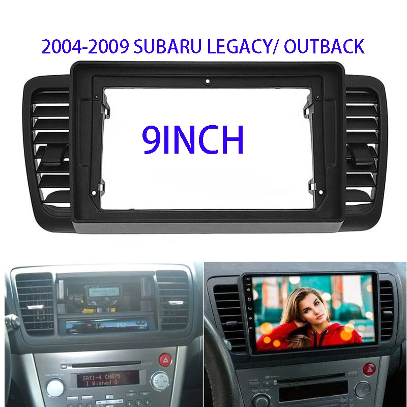 

9 Inch 2 Din Car Stereo Radio Fascia Dash Player DVD Adapter Frame Panel For Left Steering Wheel Subaru Outback Legacy 2004-2009