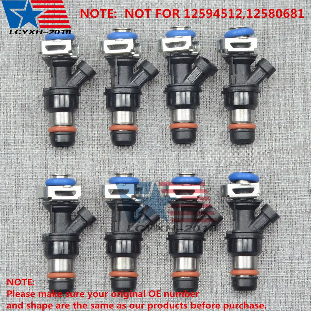 

8x Fuel Injectors 4 Hole For 01-07 GM Chevy GMC Cadillac 4.8L 5.3L 6.0L 17113553