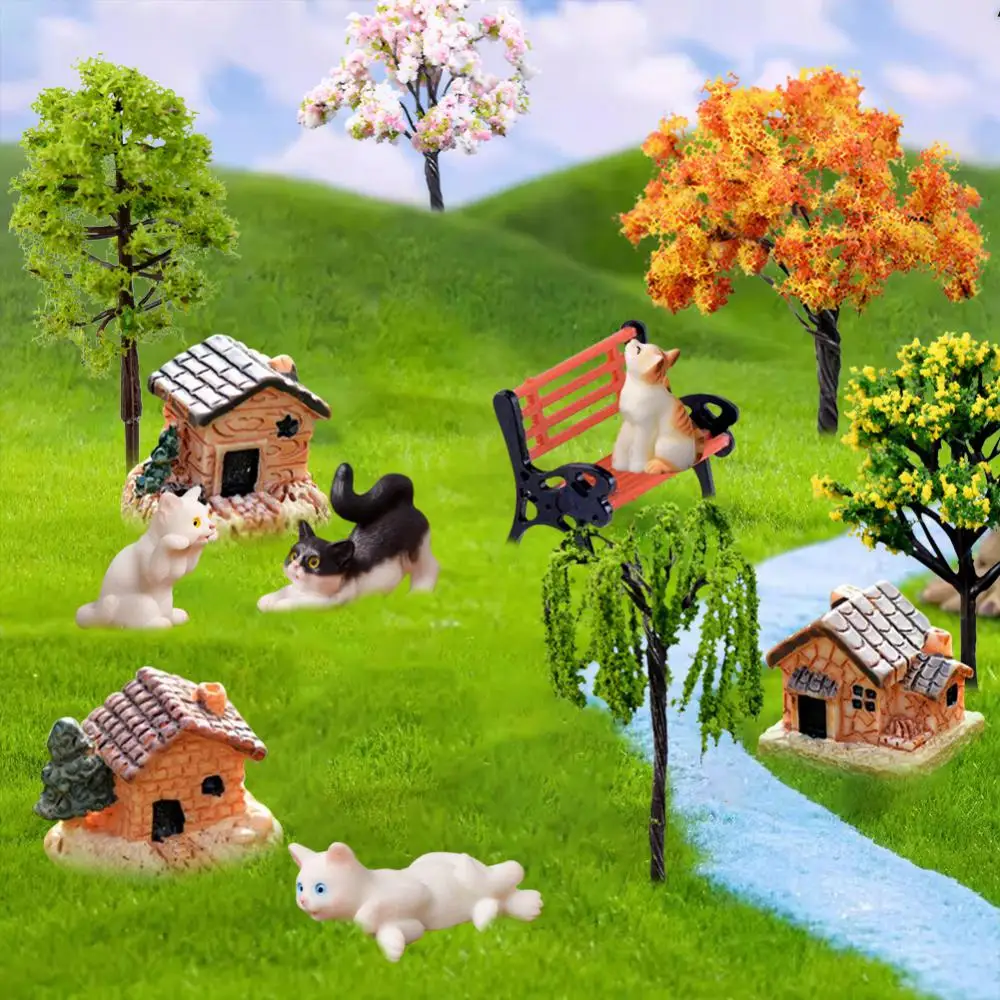 60 Models Creative Micro Landscape Miniatures Decor Crafts Desktop Ornaments Gardening Landscaping Figurines Artificial Decor