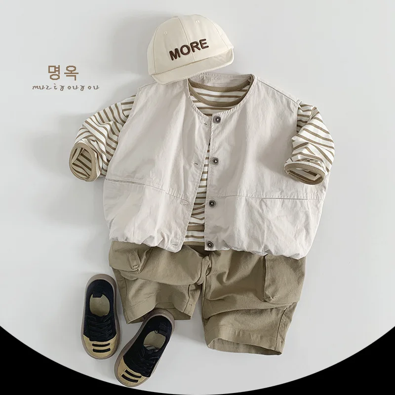 Cargo Pants Boys Grils Children Spring Autumn New Korean Loose Casual Fashionable Comfortable All-matching Solid