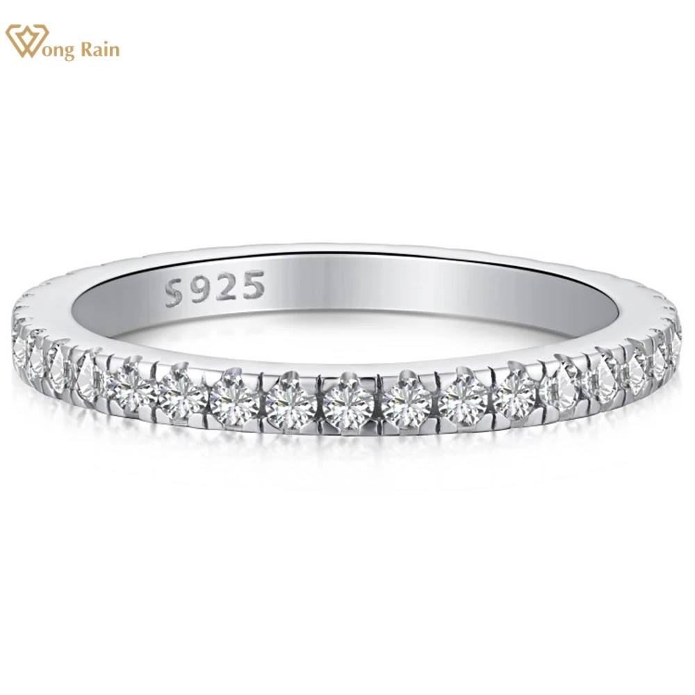 

Wong Rain Classic 100% 925 Sterling Silver Lab Sapphire High Carbon Diamonds Gemstone Wedding Band Ring Fine Jewelry Wholesale