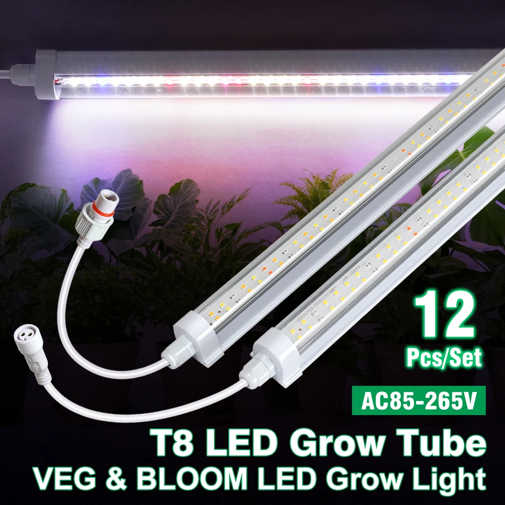 T8 Smd2835 5000K 660Nm 730Nm Veg&Bloom Vollspektrum LED-Wachstumslichtröhre für Gewächshauspflanzen und Setzlinge – Detail 1