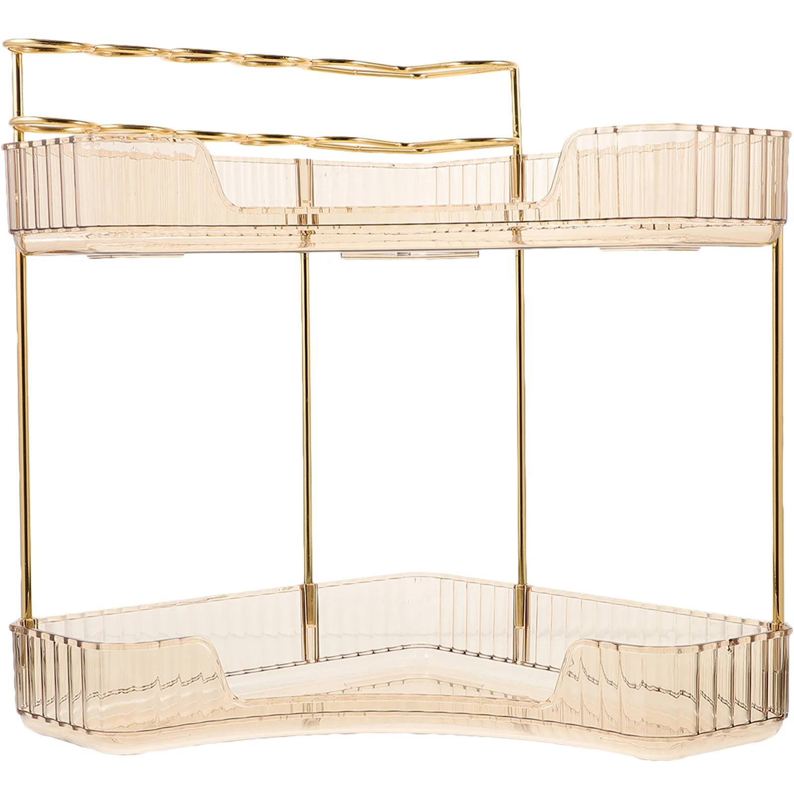 

Bathroom Countertop Double Layer Organizer Material Desktop Makeup Storage Shelf Cosmetics Tray Bathroom Perfume Tray