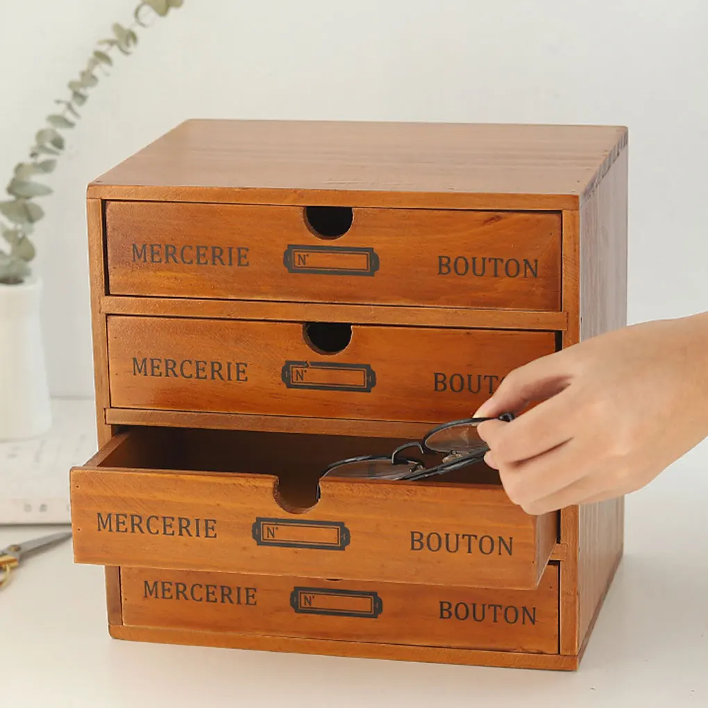 

Multipurpose Wooden Drawer Storage Box - Vintage For Ultimate Organization Organized Storage