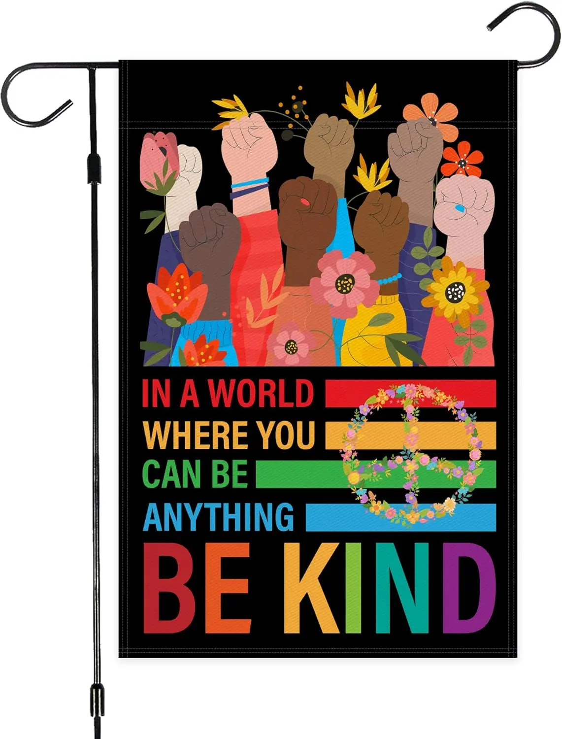 Be Kind Garden Flag Small Gay Pride Yard Flags 12x18 Inch Double Sided Flag for Yard Lawn Home Garden Decor CP LLP LLX