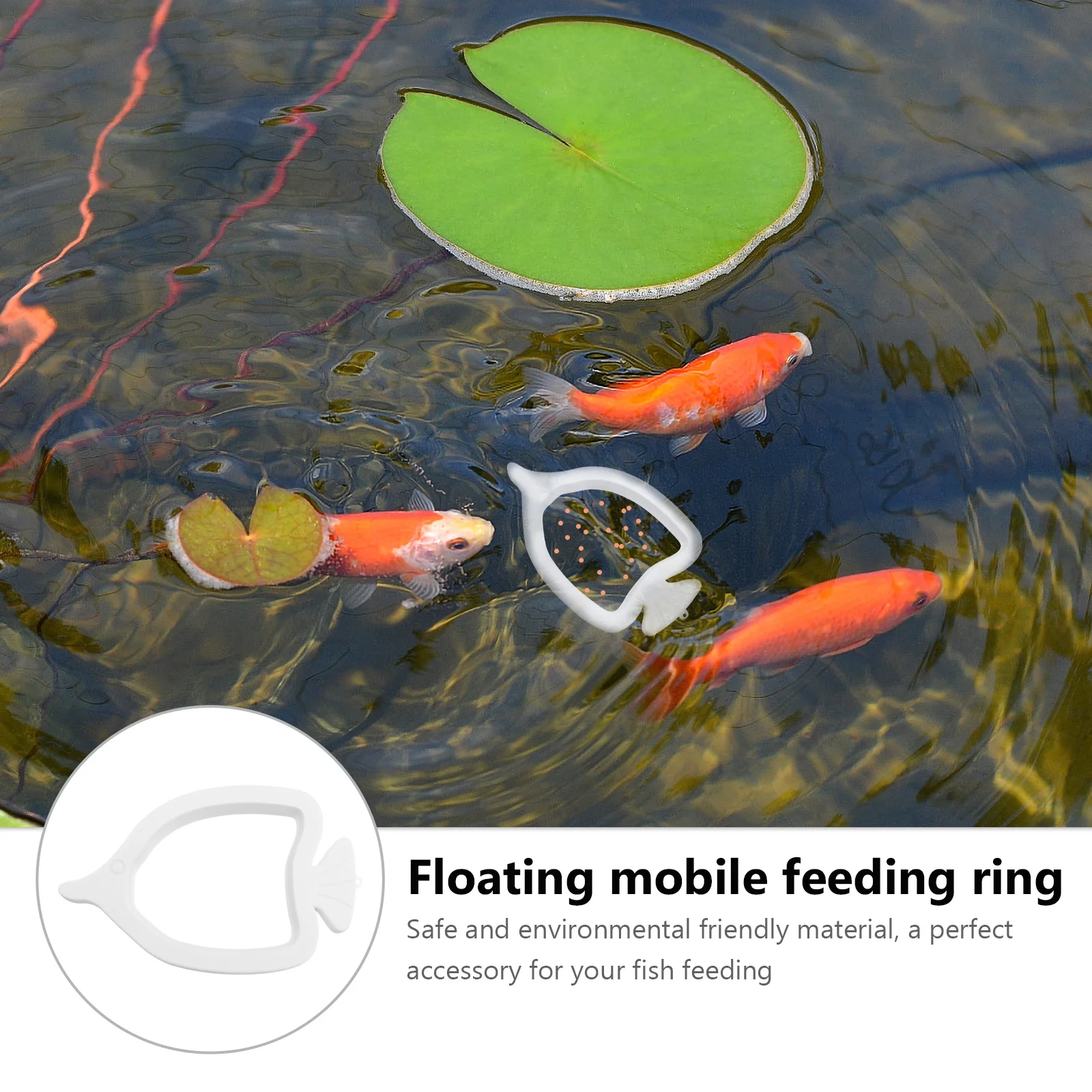 

2Pcs Fish Feeding Circle Movable PVC Ring Aquarium Tank Supplies Lightweight Durable Decorative Pet Accessories