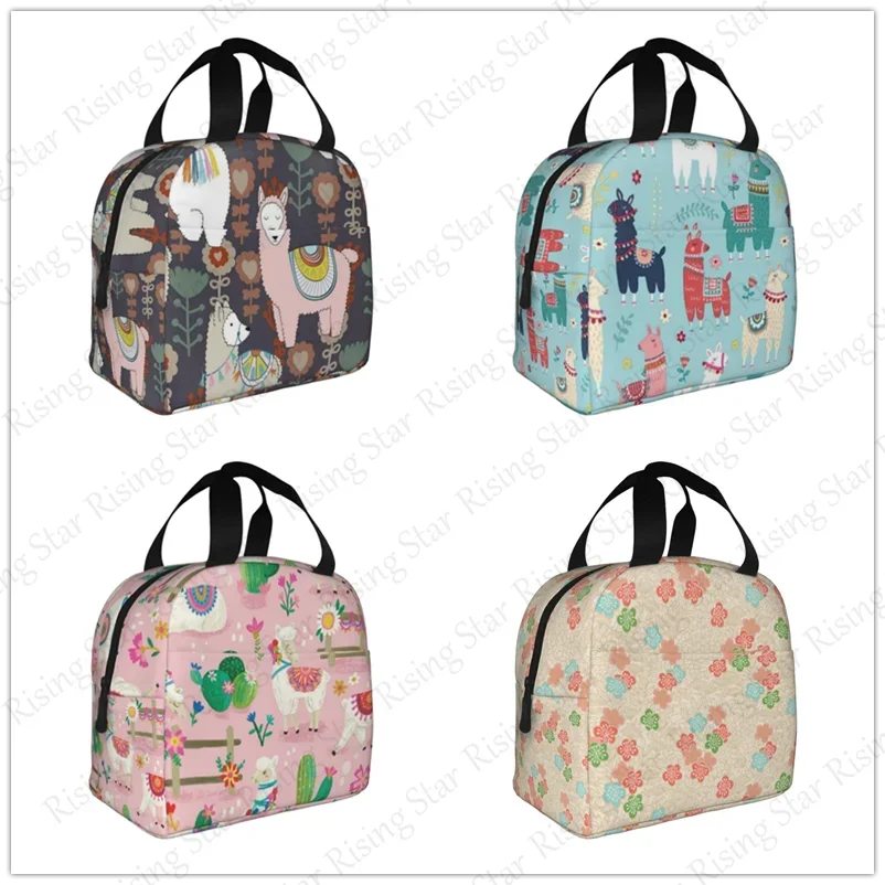 Alpaca cartoon animal dog Lunch bag insulated lunch box bag students office workers carry lunchs box bag insulated Lunch Pack