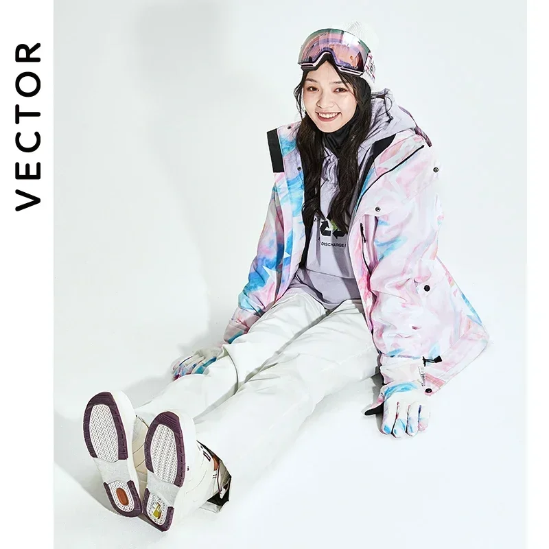 Victor 2024 mulheres homens jaqueta de esqui calças de esqui inverno quente à prova de vento à prova dwindproof água esportes ao ar livre snowboard casaco de esqui