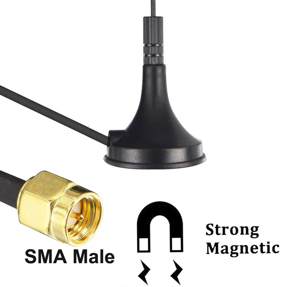 12dbi WIFI Antenna 2.4G/5.8G Dual Band Pole Antenna SMA Male/RP SMA Male with Magnetic Base for Router Camera Signal Booster