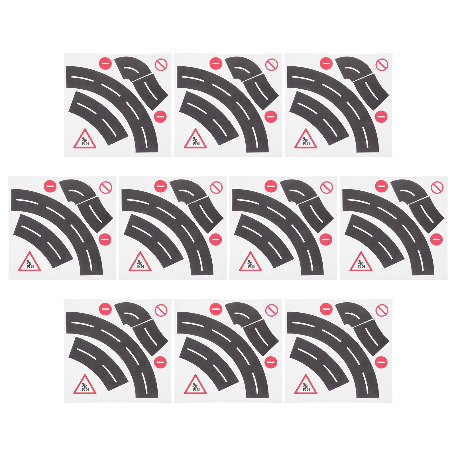 

10 Sets Highway Curve Stickers Road for Birthday It Can Move Car Funny Diy Paper Driveway Markers Adhesive Traffic Tapes Child