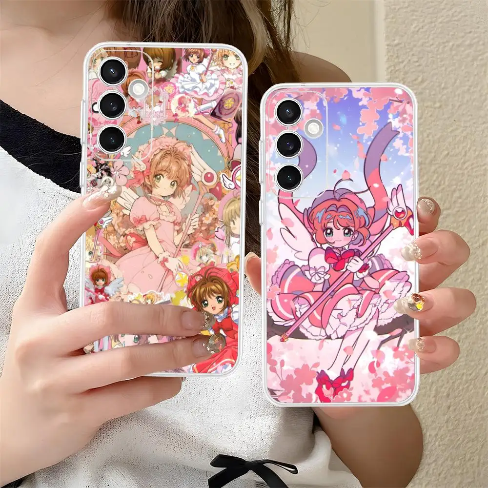 Cardcaptor Sakura Kinomoto Phone Case for Samsung Galaxy S25 S24 S23 S22 S21Plus FE Ultra Soft TPU Clear Shockproof Cover
