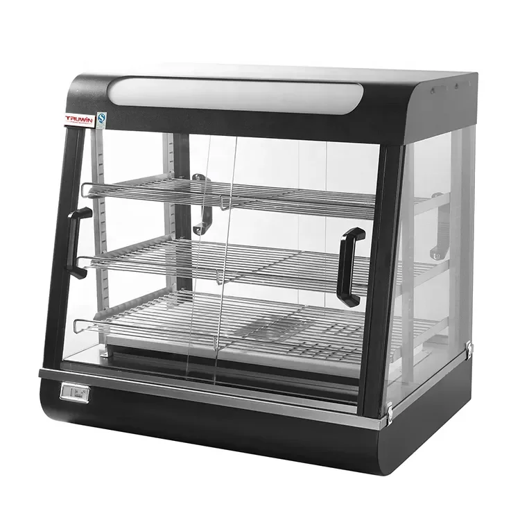 Commercial Heated Display Cabinet Pie Warmer Hot Food Showcase Fried Chicken Food Display Warmer