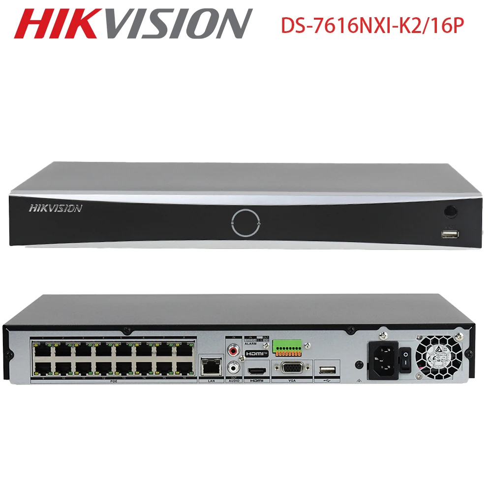 

Hikvision 16-канальный PoE NVR серии K AcuSense 4K DS-7616NXI-K2/16P, 2 HDD, 160 Мбит/с