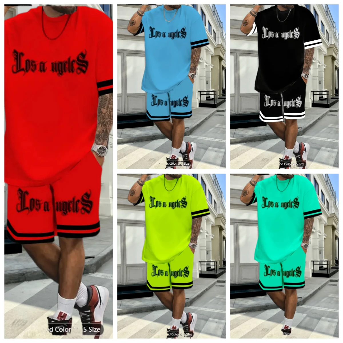 

A New 3D Letter-printed Street Fashion Casual Simple Soft Comfortable Breathable and Lightweight Men's Suit for Summer 2025