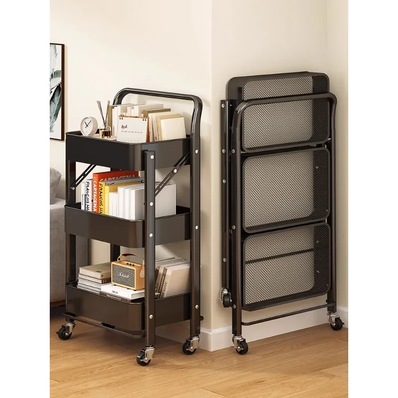 Multi-layer Rolling Storage Cart Mobile Organizer Shelf for Kitchen Bathroom Bedroom Toy Snack Book Storage