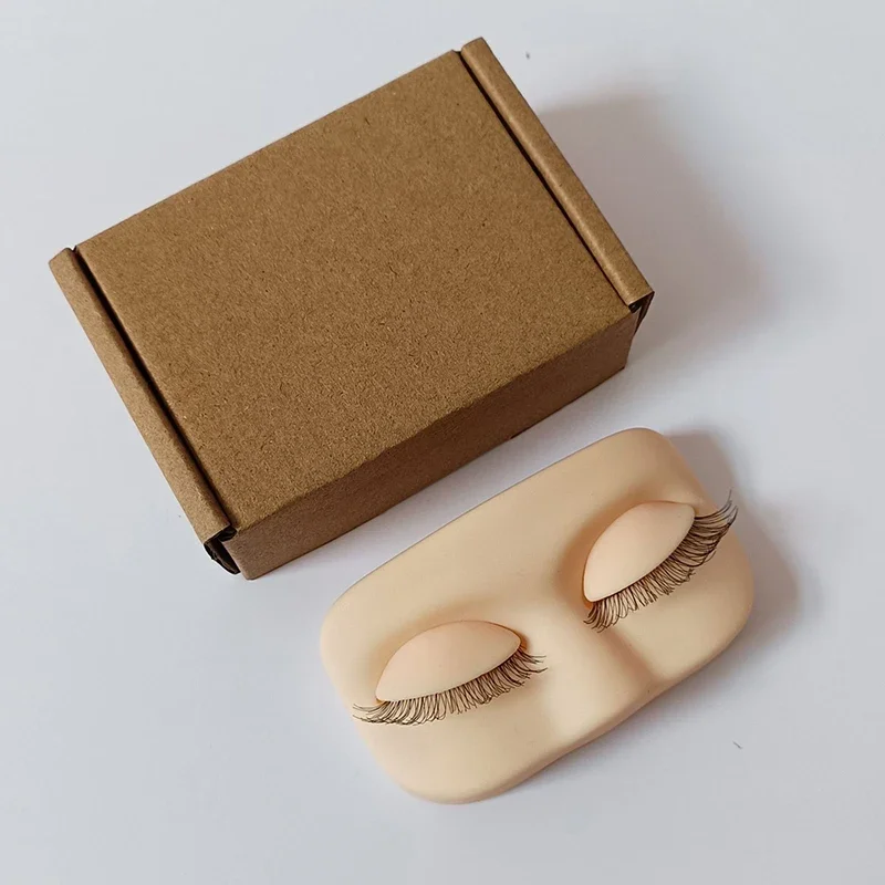 Mini cils modèle plat tête pratique Extension de cils tête d'entraînement avec paupières de remplacement amovibles avec faux cils