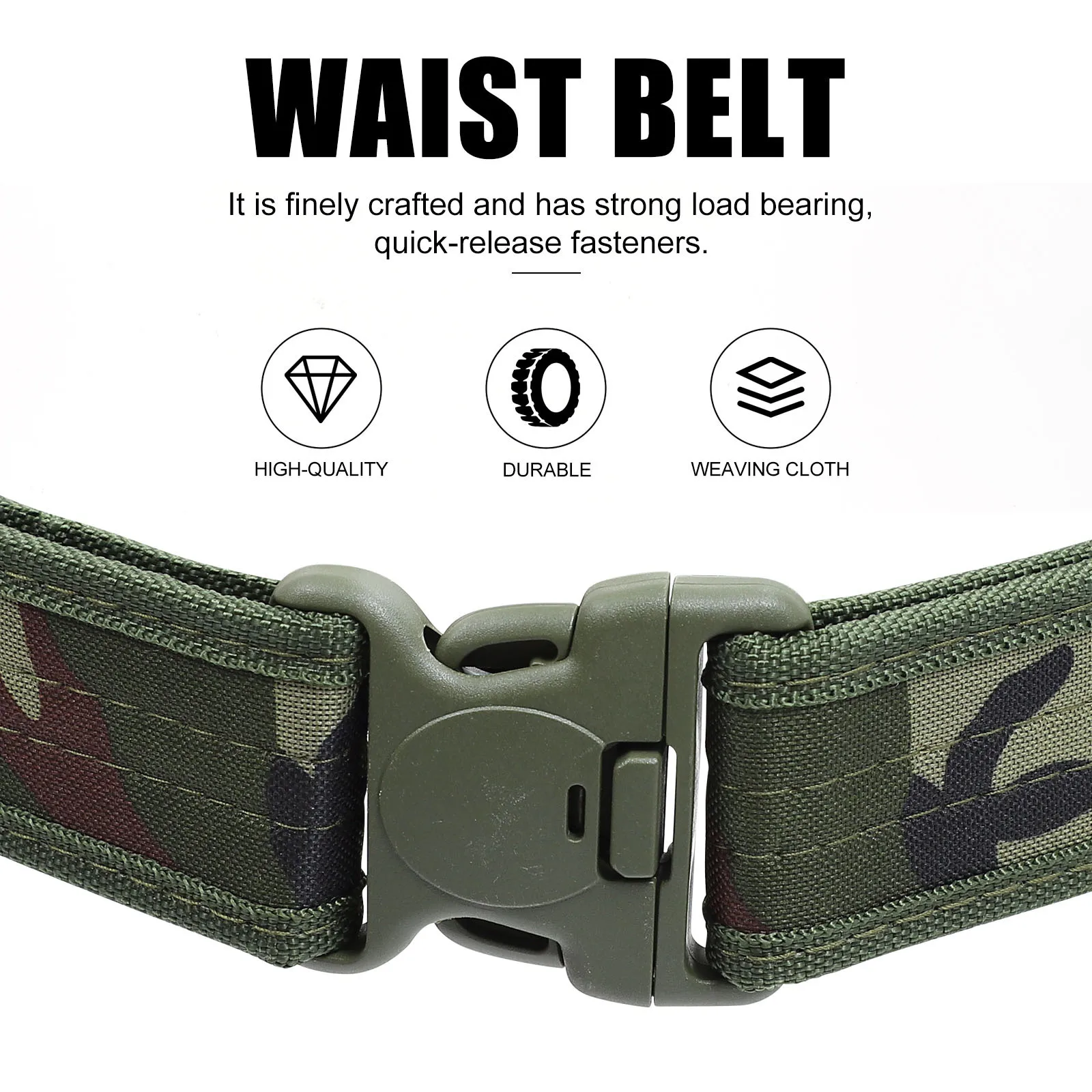 

1pcs Outdoor Mountaineering Waist Belt Lightweight Tear-Resistant Durable Belt For Camping Hunting Military Equipment Streetwear