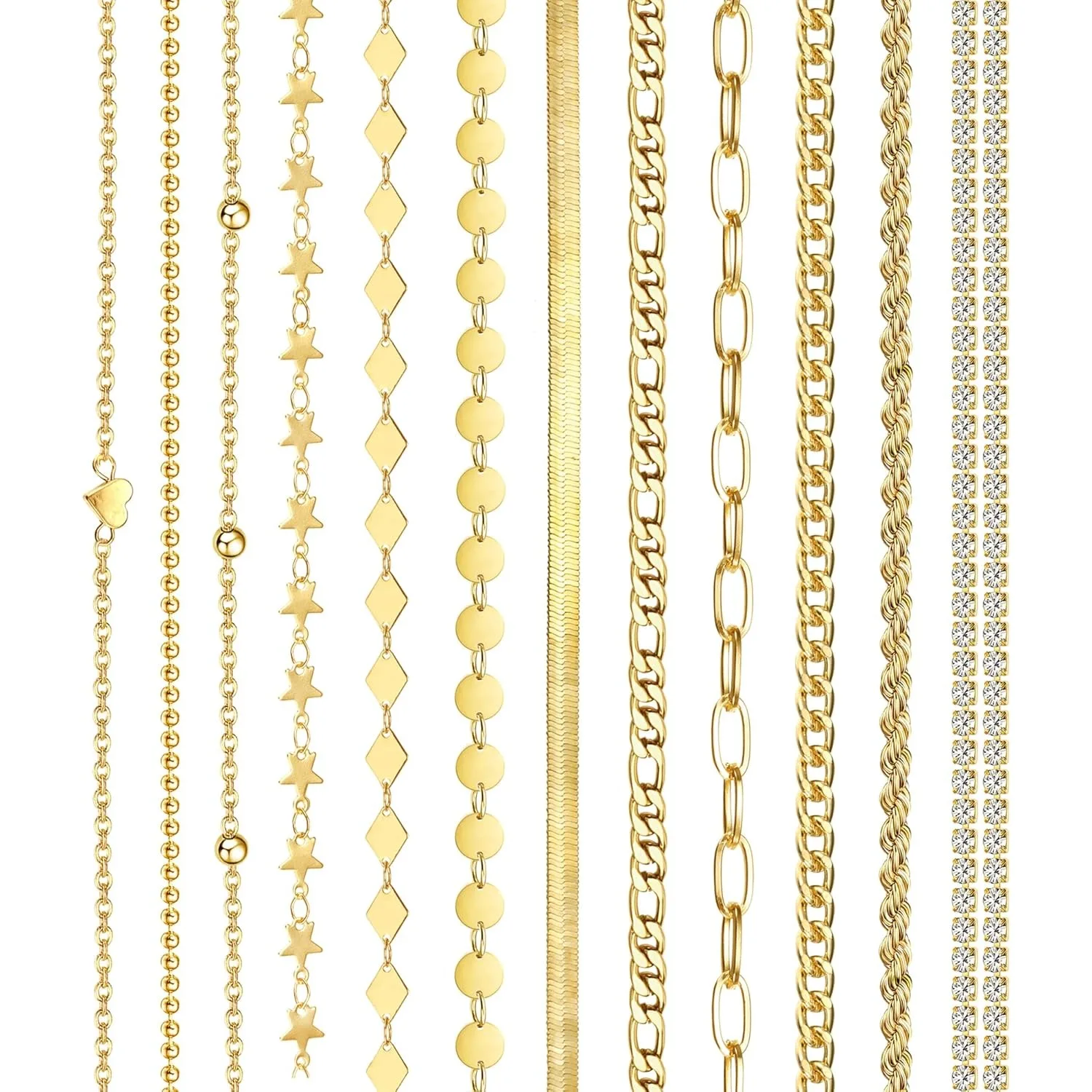 

Bobisty 12Pcs Waist Chain for Women Beach Bikini Belly Chain Rhinestone Beads Waist Chain Body Chains Jewelry for Summer