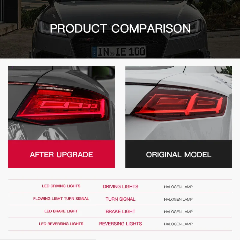 

Car Tail Lamp for AUDI TT LED Tail Light 2006 2007 2008 2009 2010-2013 TT Rear Fog Brake Turn Signal Automotive Accessories