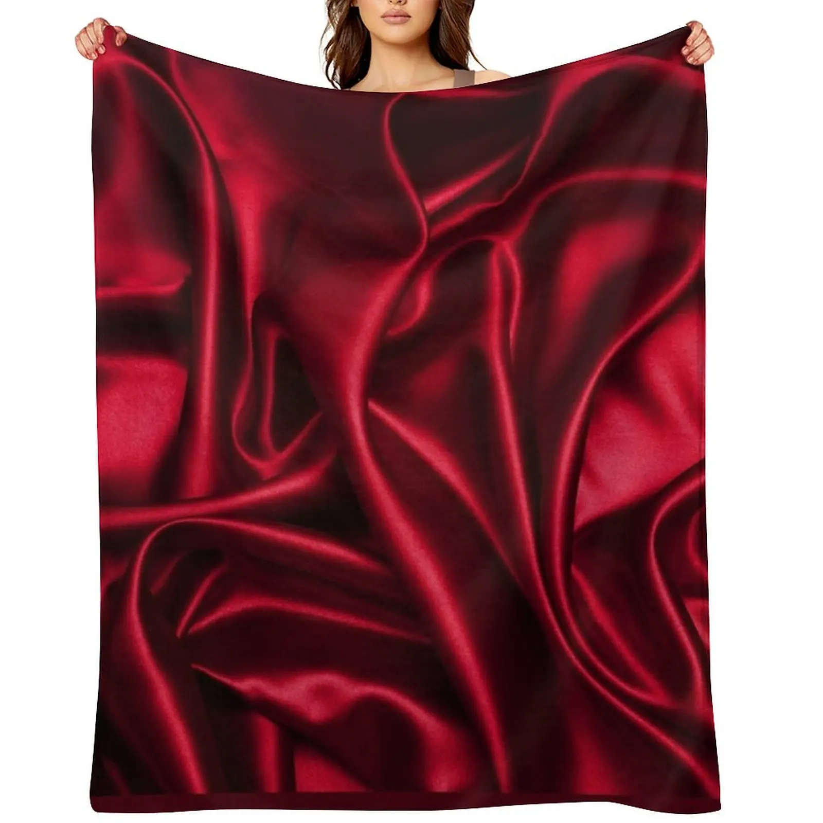 

Red Satin Throw Blanket Luxury Thicken Flannels for sofa Decorative Sofa Blankets