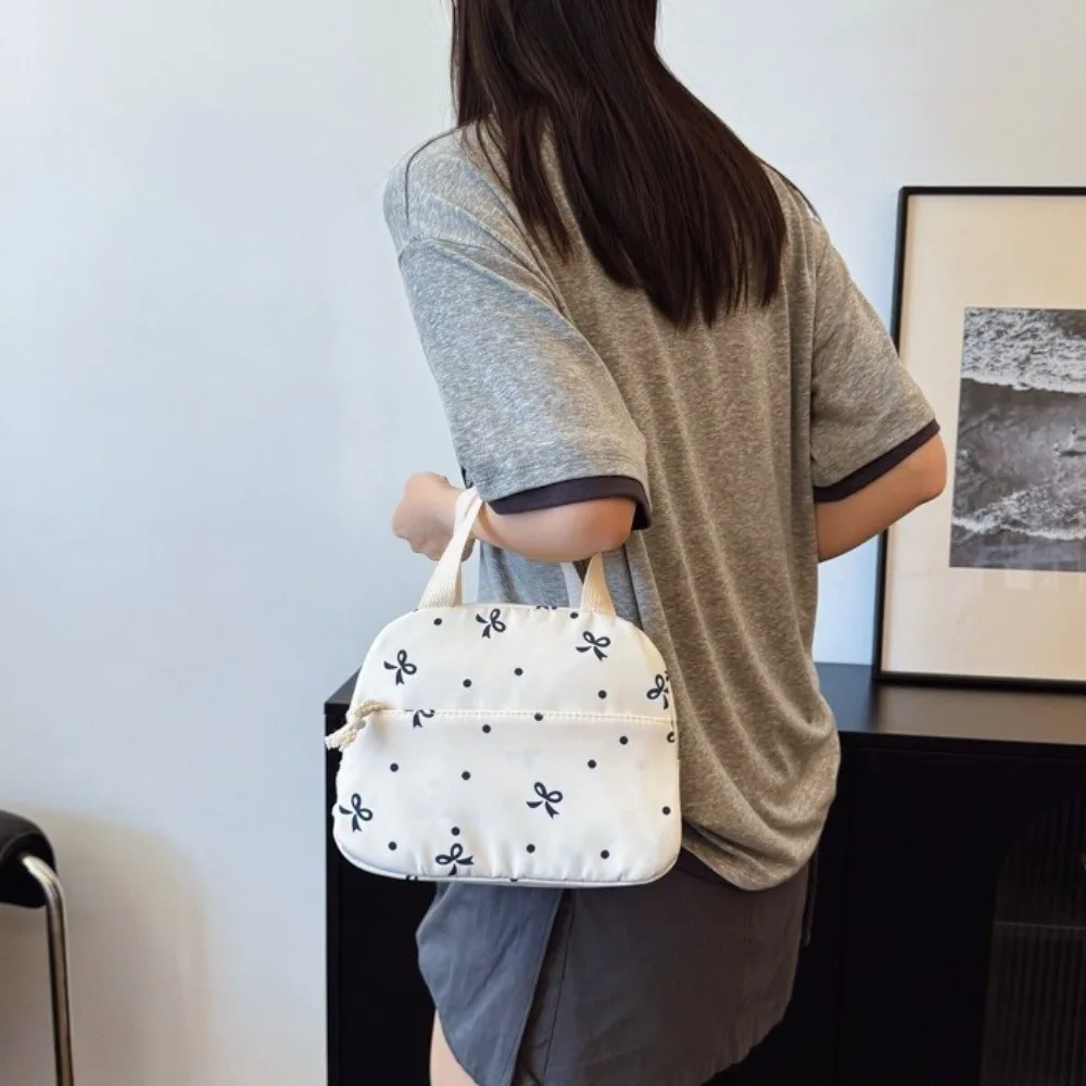Daypack Three-piece School Bag Set Large Capacity with Pen Bag Nylon Bow Backpack Contrast Color Handbag Students School Bag