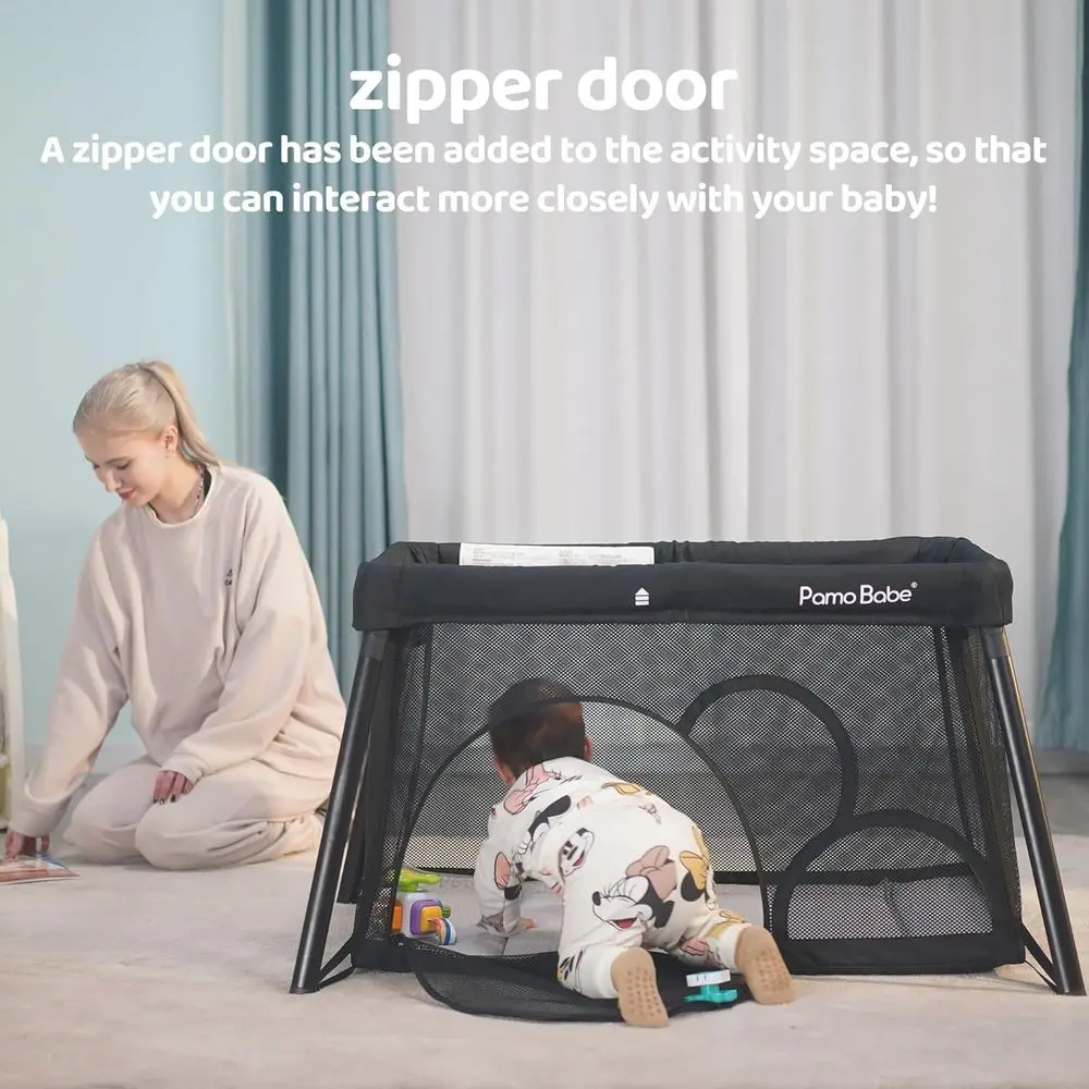Tragbarer Mini-Spielplatz mit Stubenwagen, leichter Reise-Laufstall für Babys