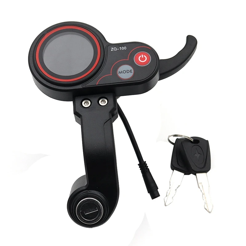 

ZQ-100 Mileage Meter with Key Speed Adjustable Electric Scooter Meter 6 Pin Display for Electric Scooter Dashboard