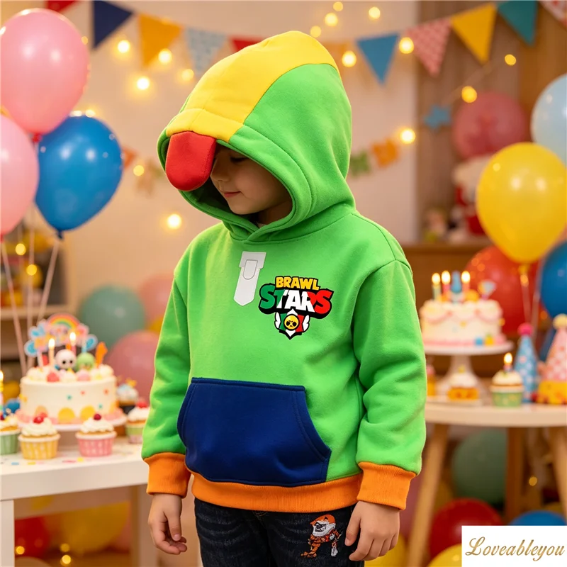 Image of Cartoon-Hoodie für Cosplay-Teenager, Frühling/Herbst, Warmer Pullover mit Animationsdruck, Oberteil für Jungen und Mädchen, Alter 6-28