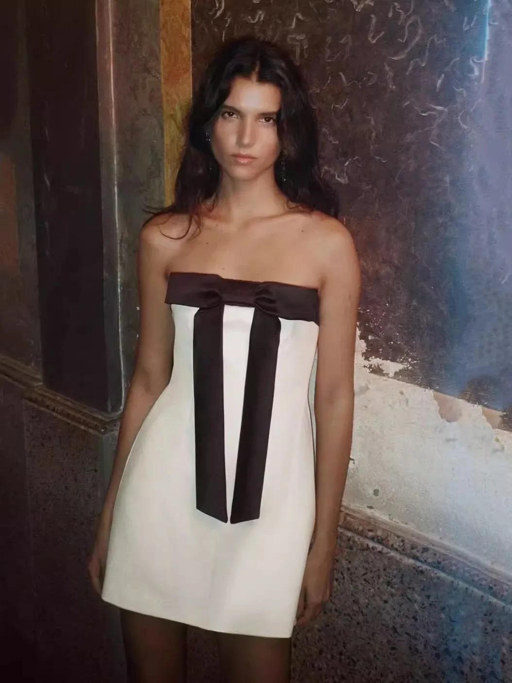 

Ele Knot Design Bridesmaid Dr Women's Faion Sle Strapl ort Length Single Piece Pure Color Autumn 2025