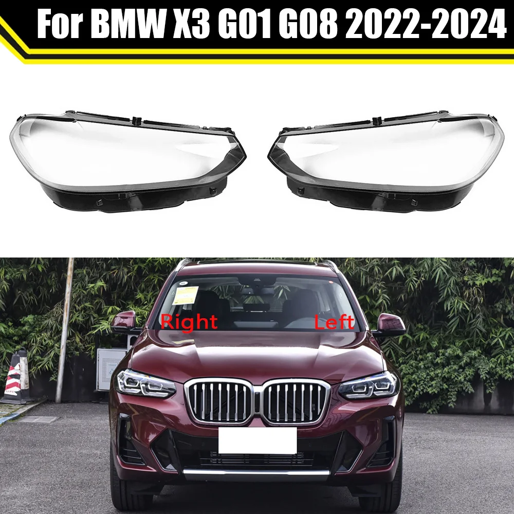 Cubierta de cristal para faros delanteros de coche, pantalla transparente para BMW X3, G01, G08, 2022, 2023, 2024