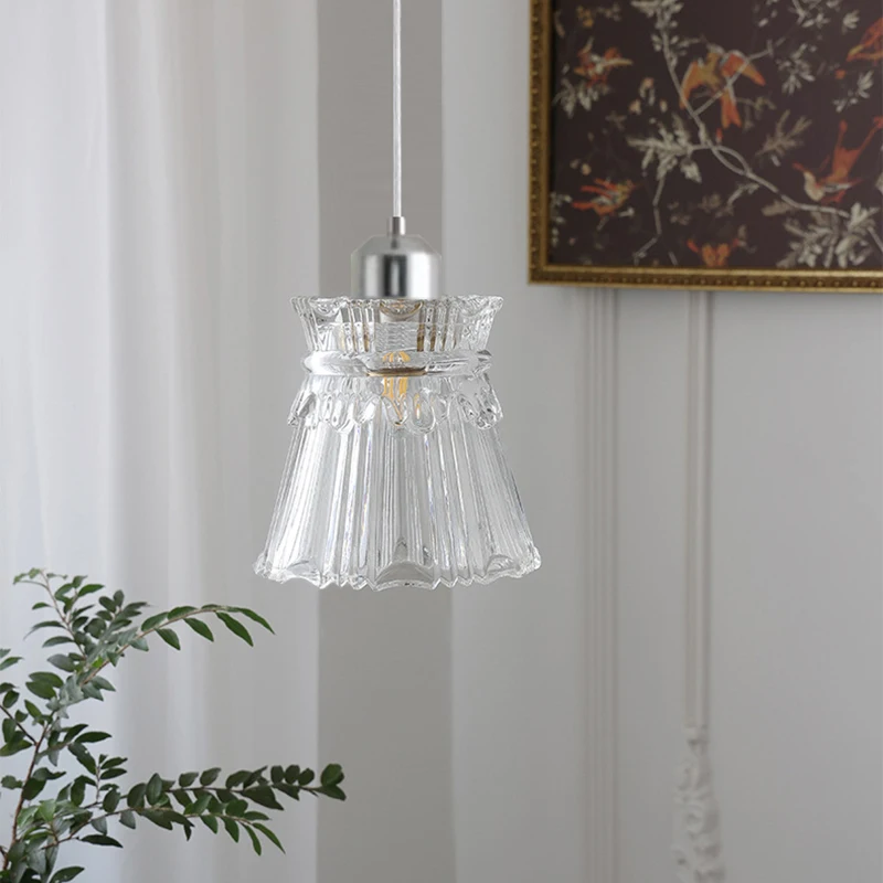 Modern Glass Pendant Light for Bedroom Kitchen Dining Room Hanging Lamp LED Flower Luminaire Chandelier Nordic Lighting Cafe Bar