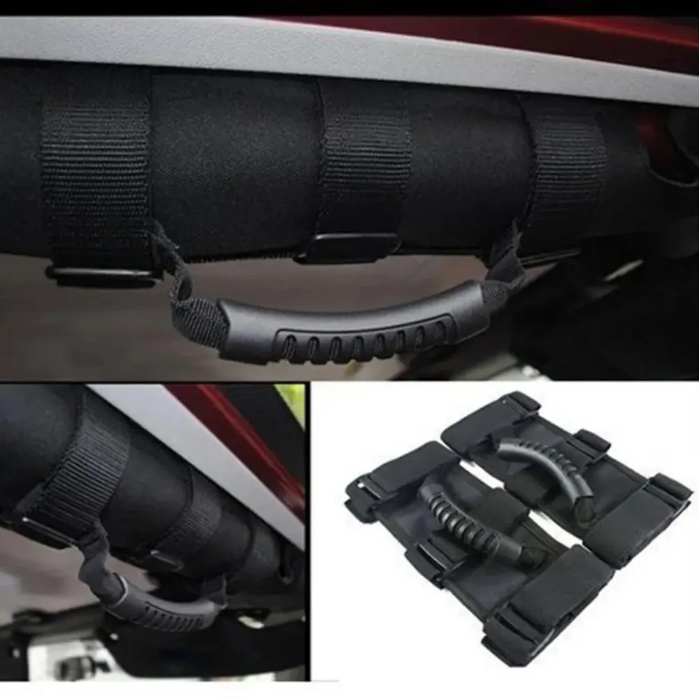 2 Pack Black Roll Bar Side Grab Handles Off Road Vehicle Roll Bar Grip Grab Handle for Offroad 2/4 Door Utility Vehicle