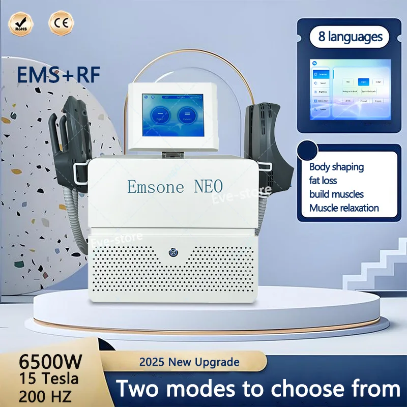 

Мощная машина для укрепления кожи Emsone NEO, 6500 Вт, 4 ручки, радиочастотная машина для моделирования тела с тазовым дном, опционально