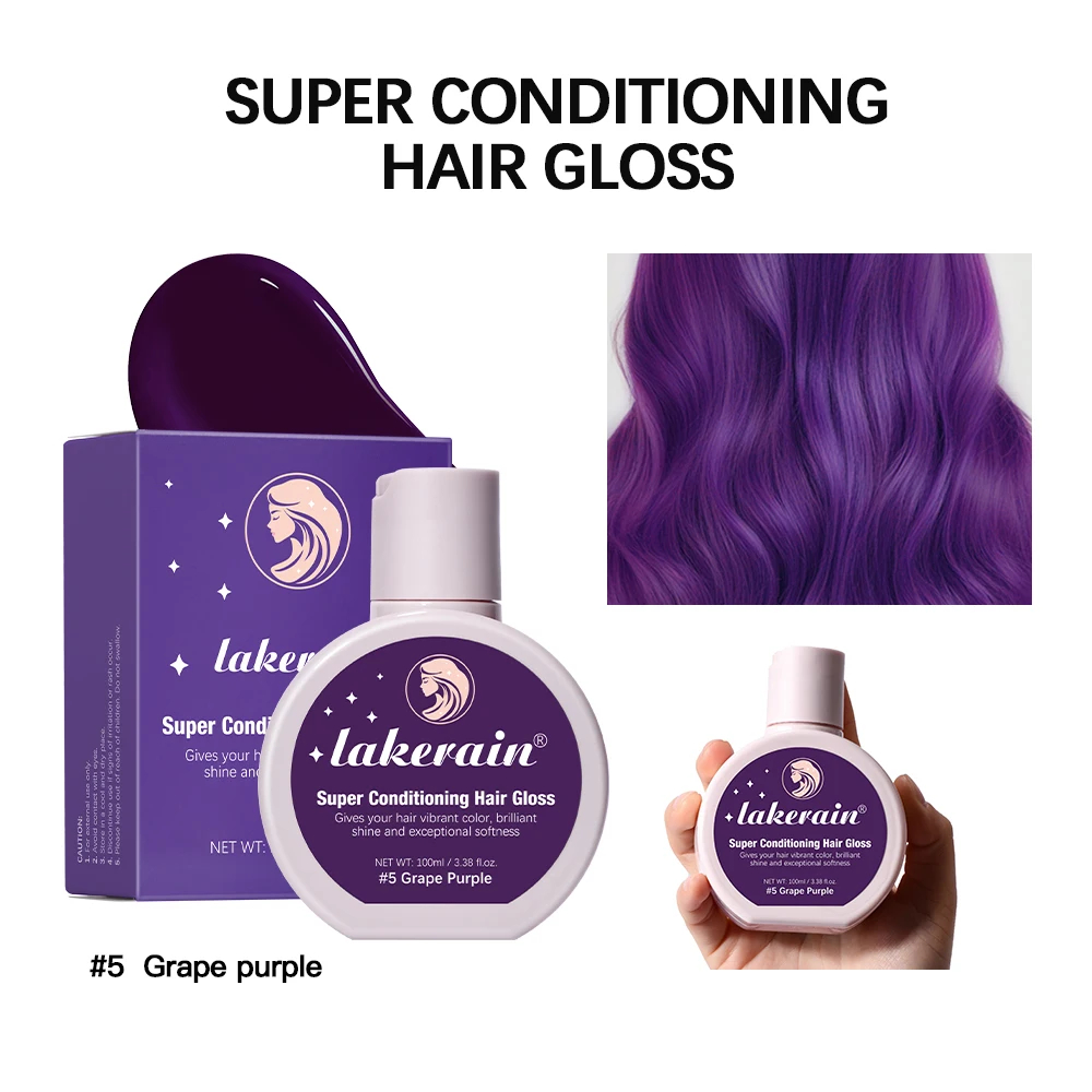 Hair Glaze Super Gloss Color Conditioning Gloss Rinse Semi-permanente haarglans die de kleur verbetert, voedt en herstelt Gemakkelijk