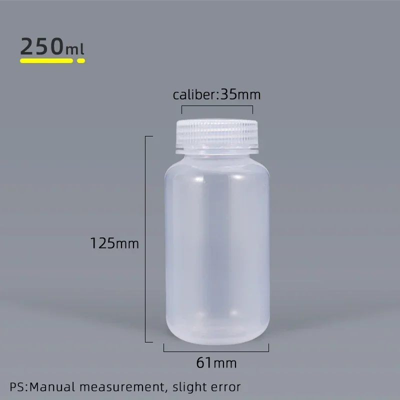 2Pcs 250ML Empty refillable bottles with Lid Wide Mouth Storage Container Leakproof Food Grade Polypropylene Bottles