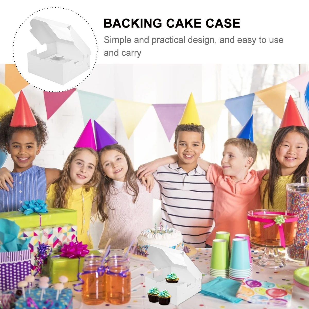 

10 Pcs with Cover Cake Box Bakery Boxes Paper Cupcake Containers for Egg Tart Package
