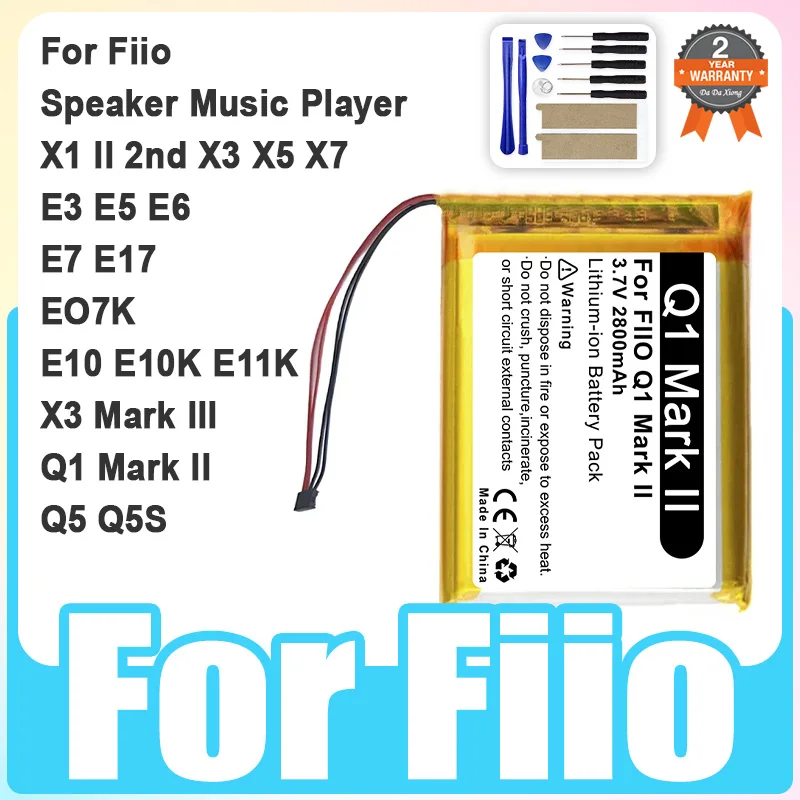 Replacement Battery For Fiio X1 II 2nd Gen X1 X3 X5 X7 FX1221,E3 E5 E6,EO7K,E7 E17,E10 E10K E11K,Q1 Mark II,Q5 Q5S,X3 Mark III